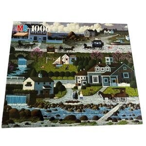 MB Charles Wysocki Crickethawk Harbor Americana 1000 Pcs Puzzle UNCOUNTED